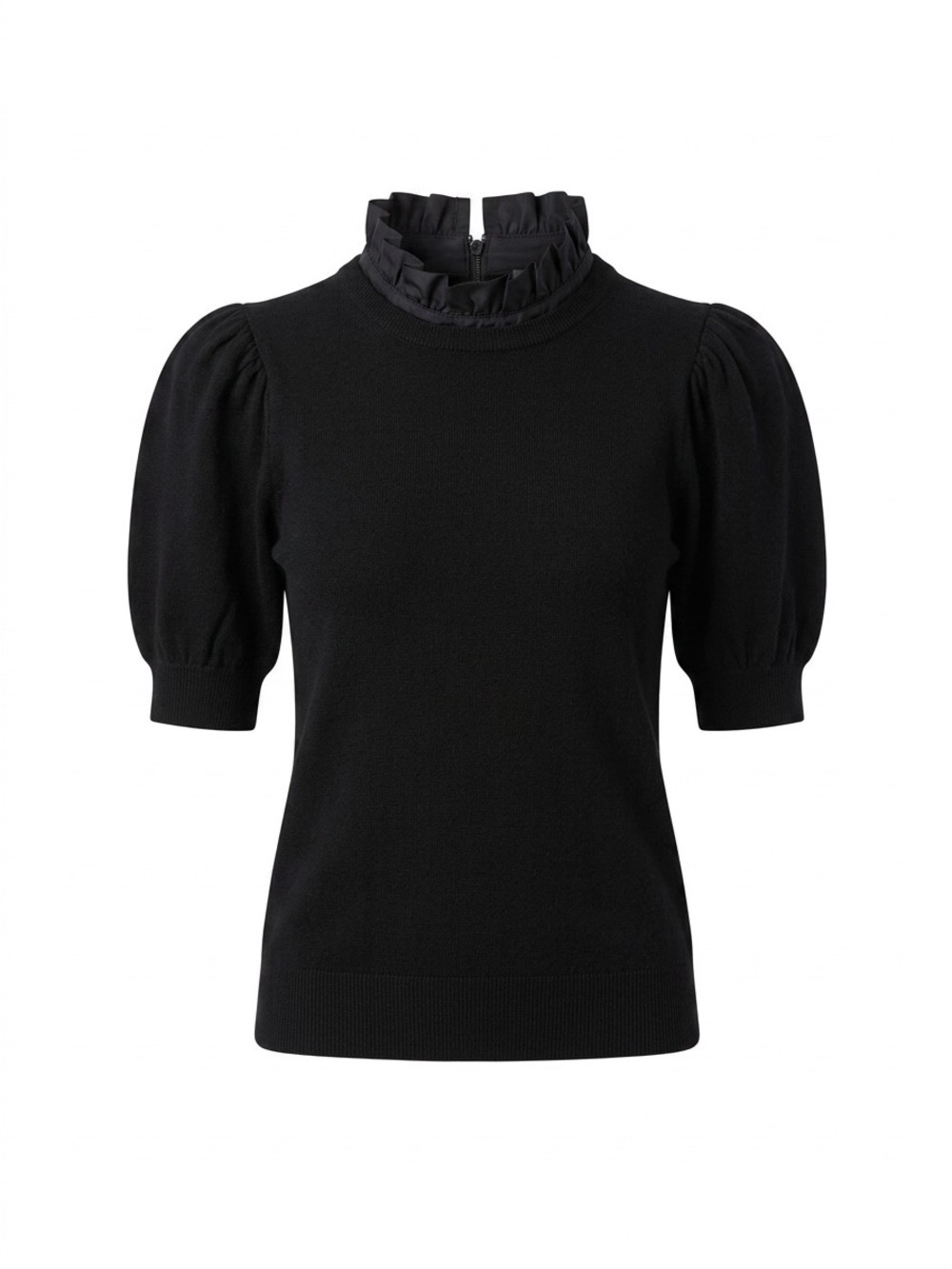 alice + olivia | Puff Sleeve Sweater with Ruffle Collar, M